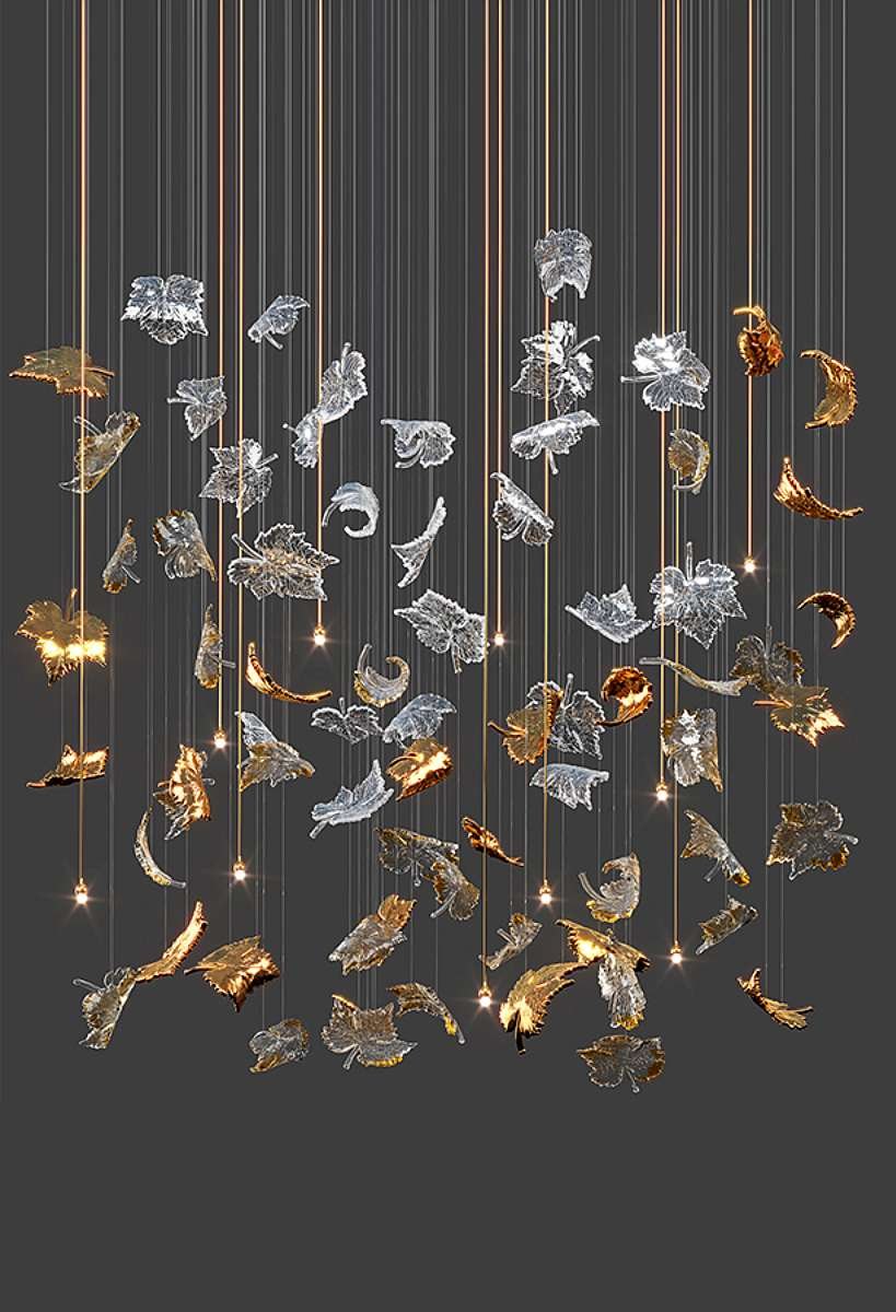 Dancing leaves chandelier